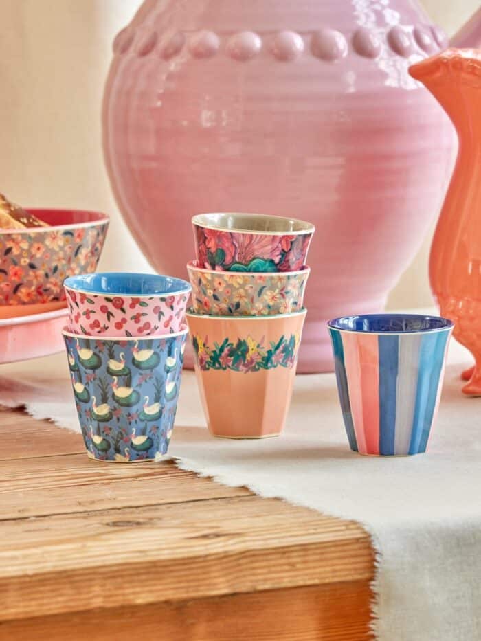 Rice melamine cup Forest Flower