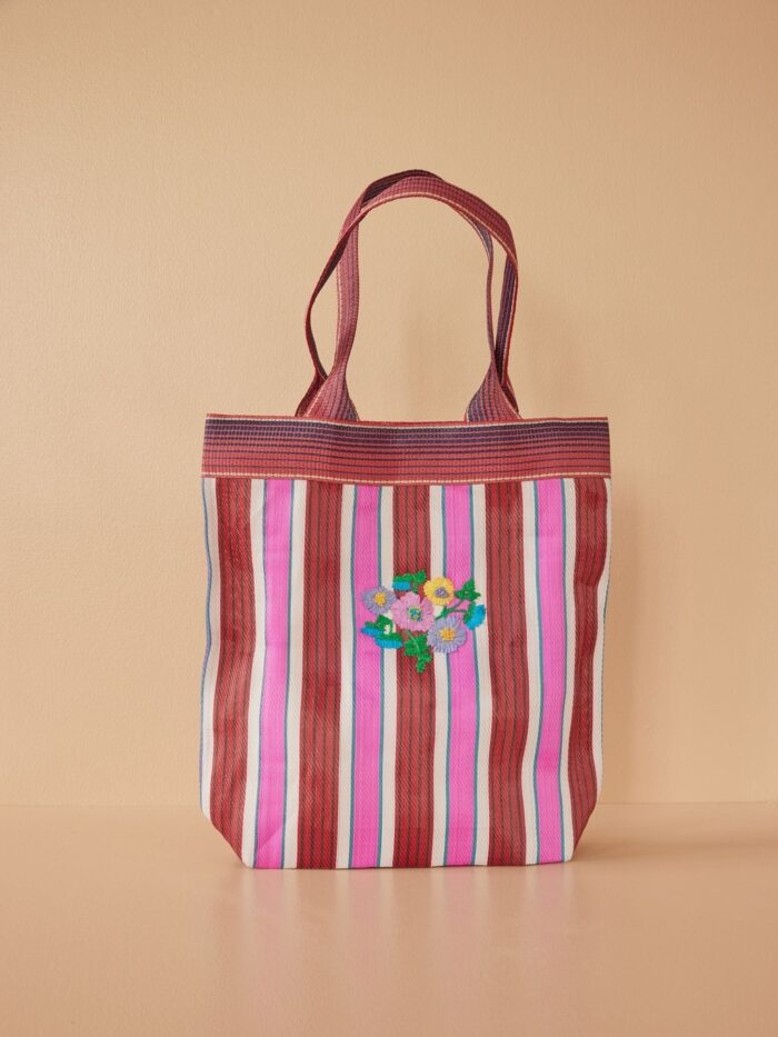 Rice tas recycled plastic Stripes&Flowers