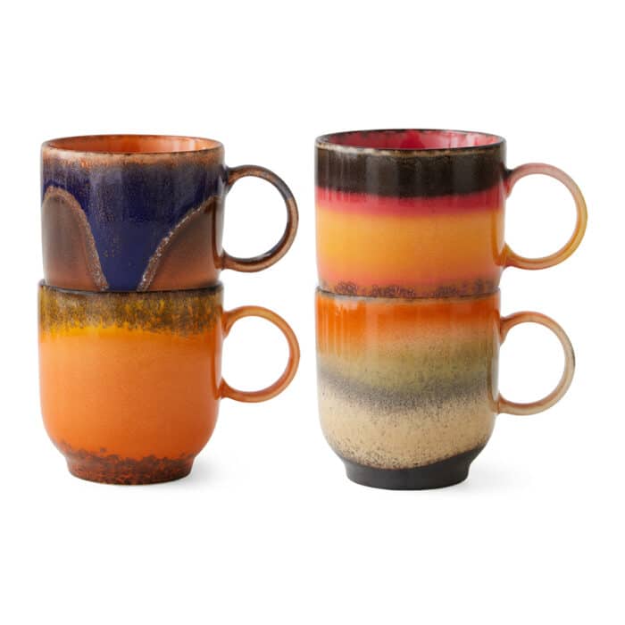 70's Ceramics Coffee Mugs Brazil set/4