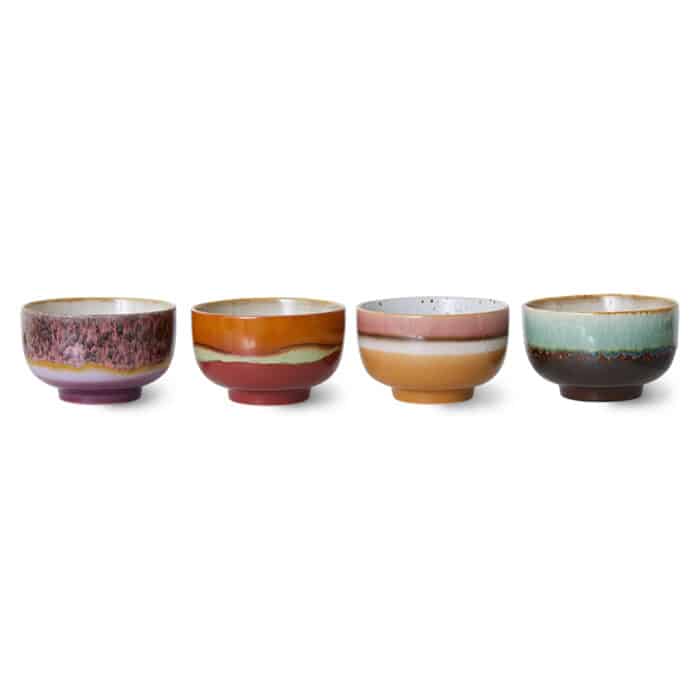 70's Noodle Bowls Geyser set/4