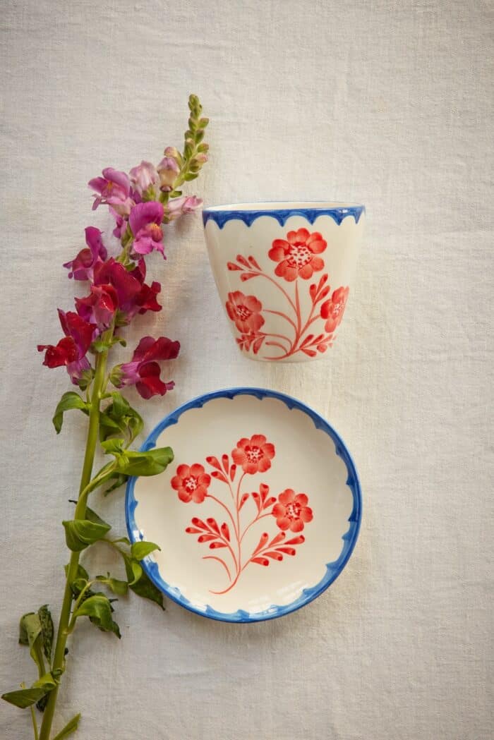 Beker ovaal - Hand-painted Vintage Flower