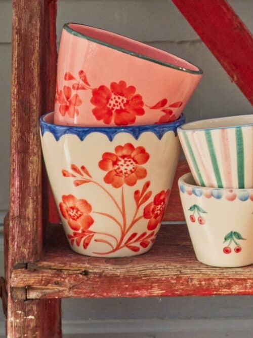 Beker ovaal - Hand-painted Vintage Flower