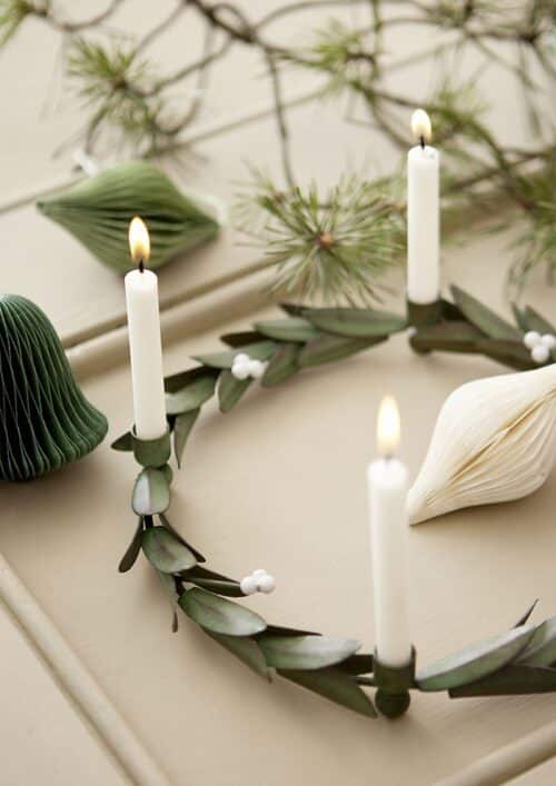 Candle Holder Advent Leaf Ming