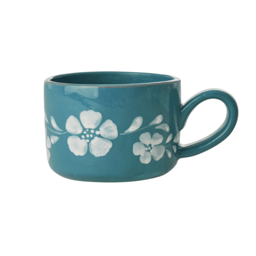 Cappuccinokop - Jade - Hand-painted Flower Vine