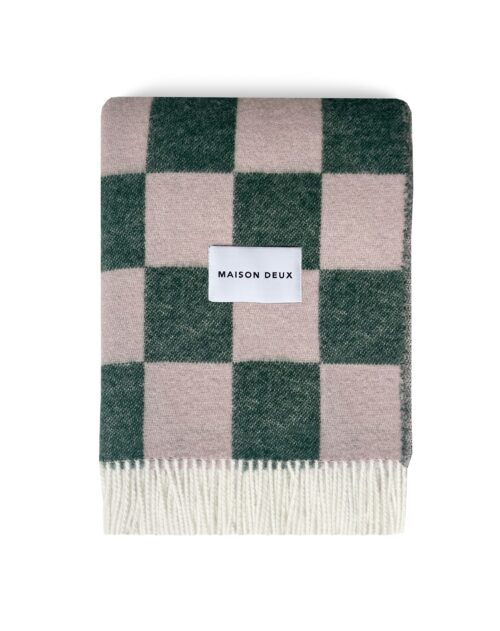 Checkboard Blanket Groen Roze