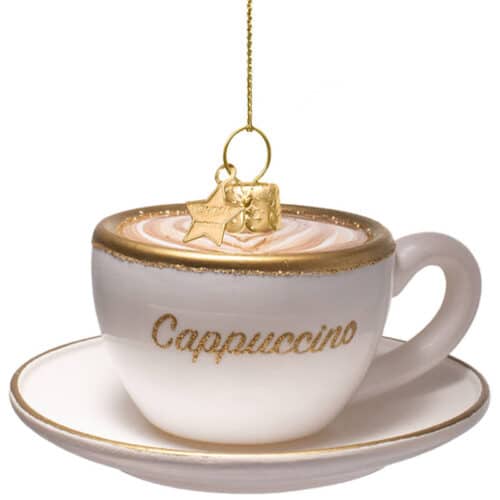 Glazen kerstdecoratie hanger Cappuccino