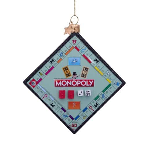 Glazen kerstdecoratie hanger Monopoly