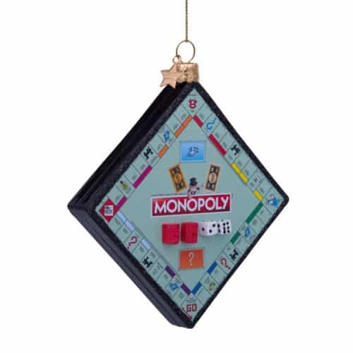 Glazen kerstdecoratie hanger Monopoly