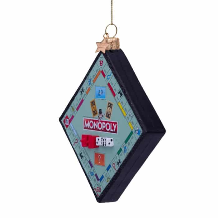 Glazen kerstdecoratie hanger Monopoly