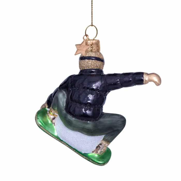 Glazen kerstdecoratie Snowboarder