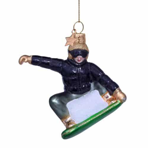 Glazen kerstdecoratie Snowboarder