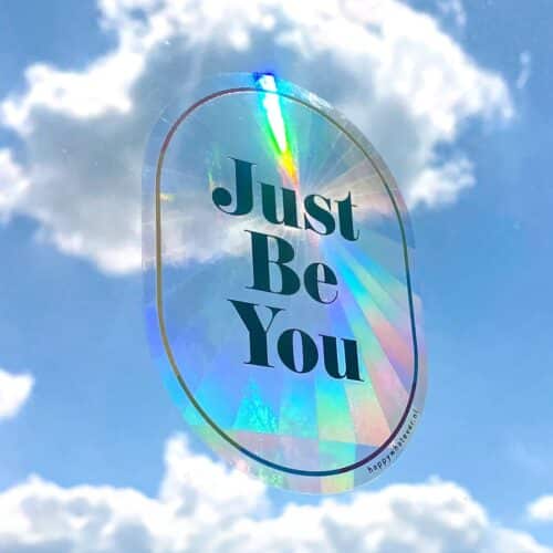 Kaart met Regenboogmaker Raamsticker Just Be You 1