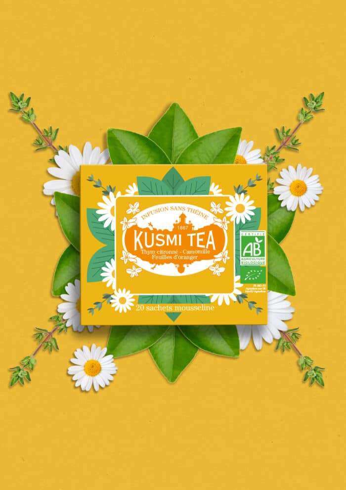 Kusmi Tea Lemon Thyme Camomile Orange leaves Bio