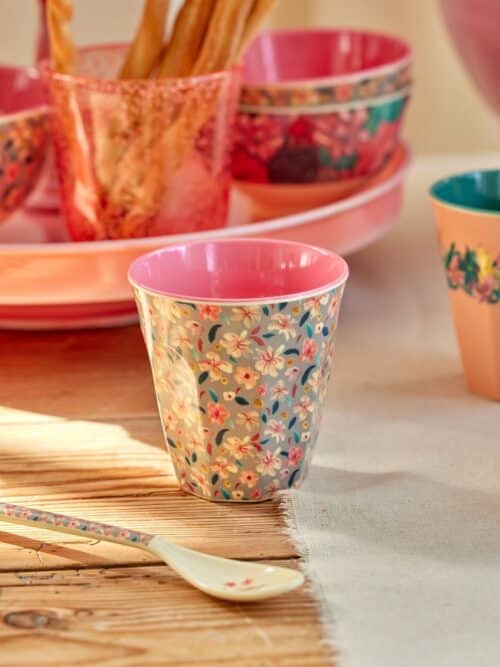 Rice melamine cup Sandy Flower