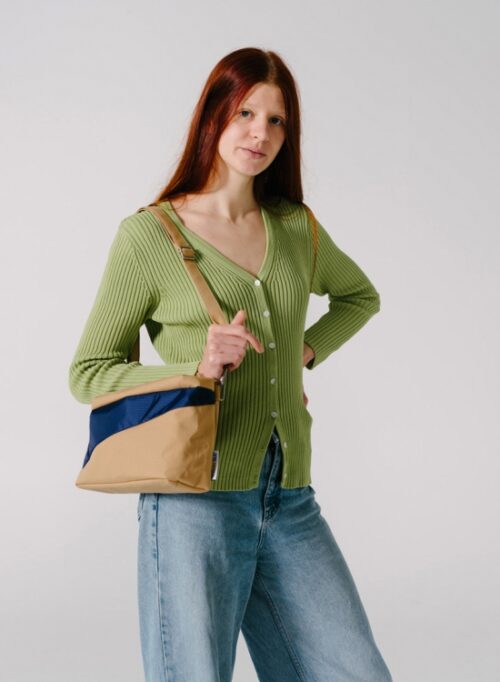 Susan Bijl Bum Bag M Camel & Navy