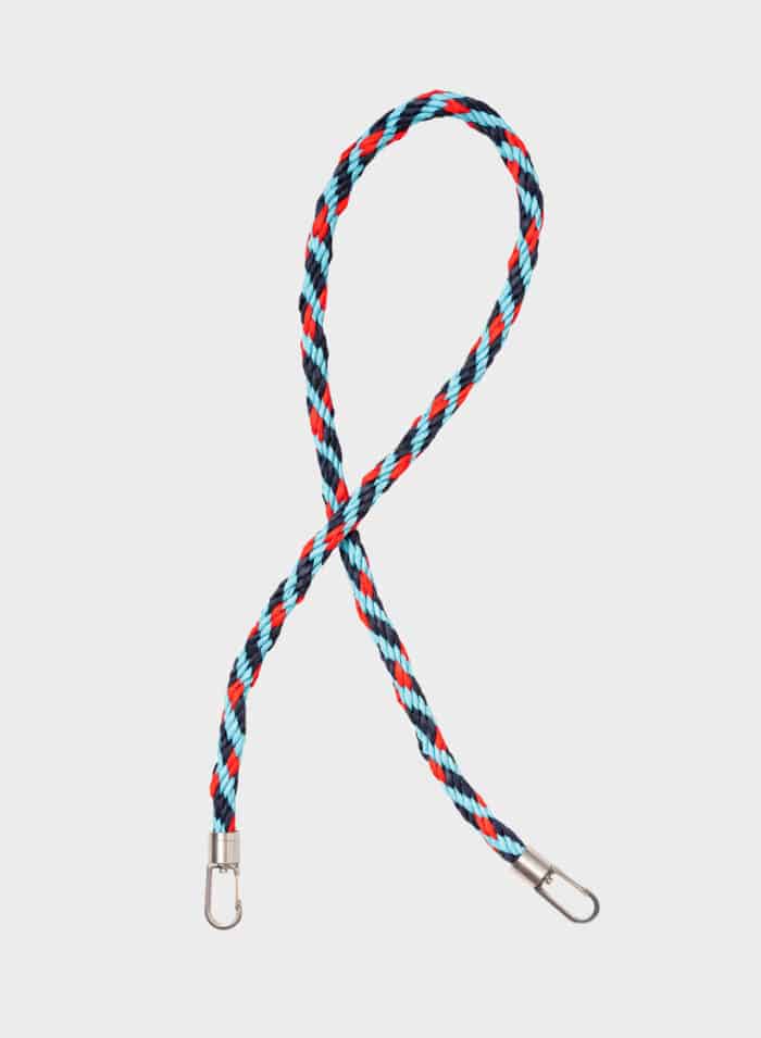 Susan Bijl The New Kumihimo Strap short Key Blue & Red Alert