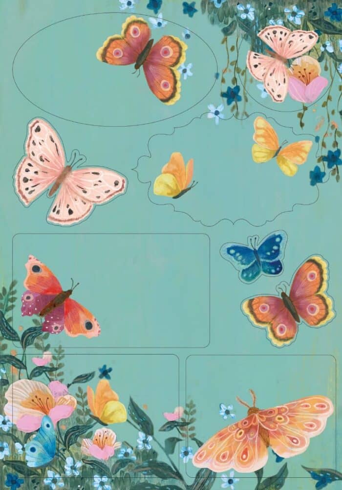 Briefpapier Set Butterflies