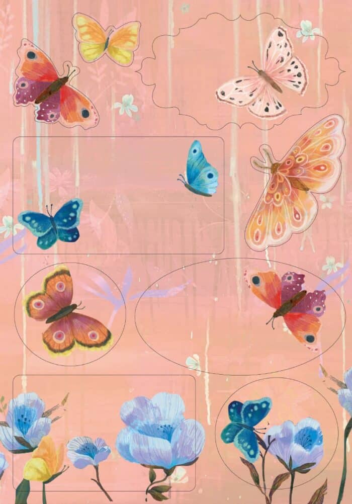 Briefpapier Set Butterflies