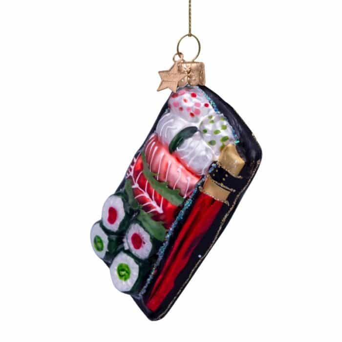 Glazen kerstdecoratie hanger Sushi Plate