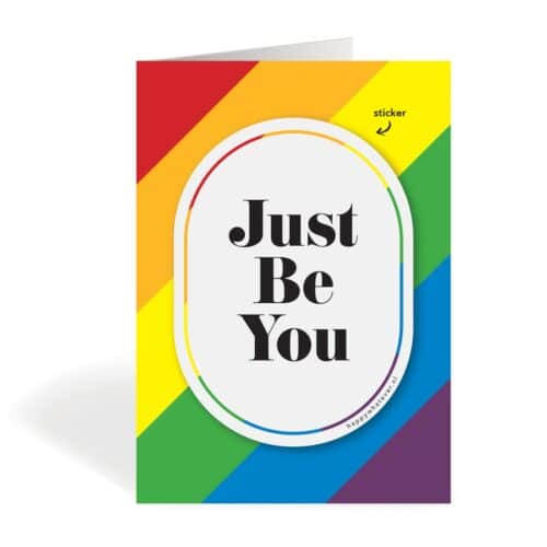 Kaart met Regenboogmaker Raamsticker Just Be You 1