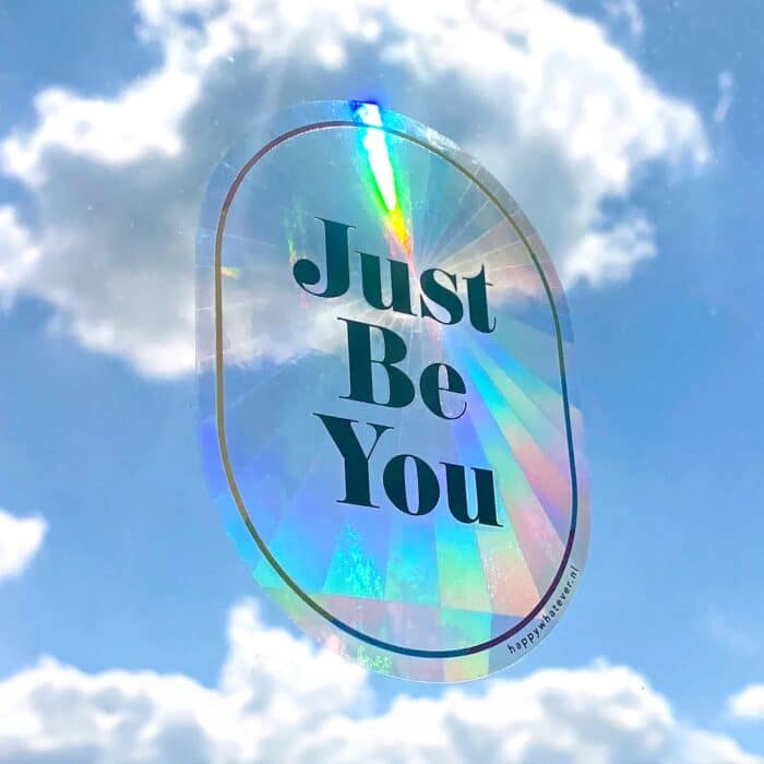 Kaart met Regenboogmaker Raamsticker Just Be You 2