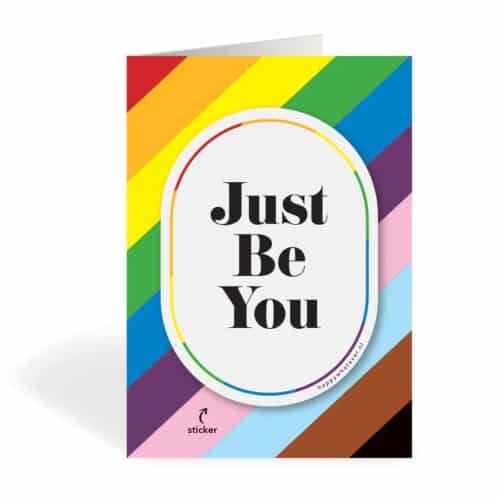 Kaart met Regenboogmaker Raamsticker Just Be You 2