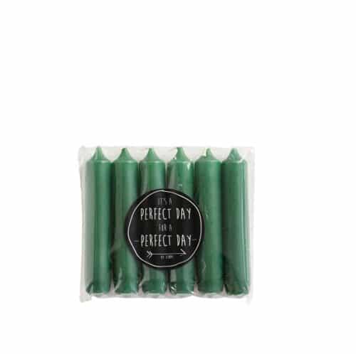 Set van 6 dinerkaarsjes bottle green