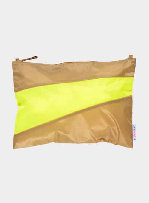 The New Pouch Large Camel&FluoYellow