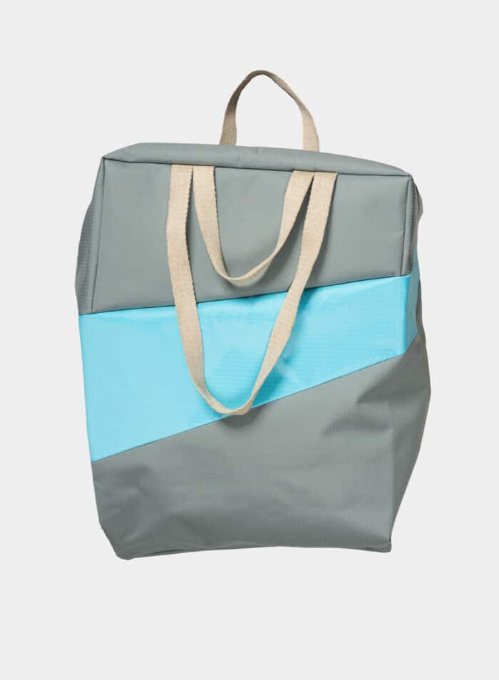 The New Tote Bag Large Grey & Key Blue