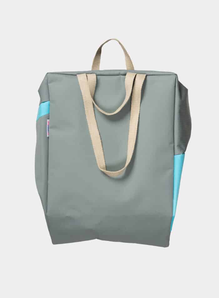 The New Tote Bag Large Grey & Key Blue