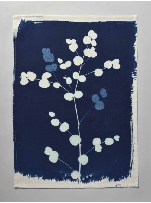 Theedoek Cyanotype Eucalyptus Organic Cotton