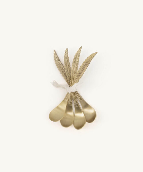 Theelepel Stella Feather set/4 brass