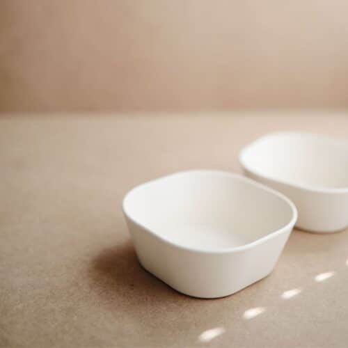 Kinder Bowl vierkant set/2 Ivoor