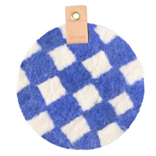 Onderzetter Vilt Checkered Electric Blue