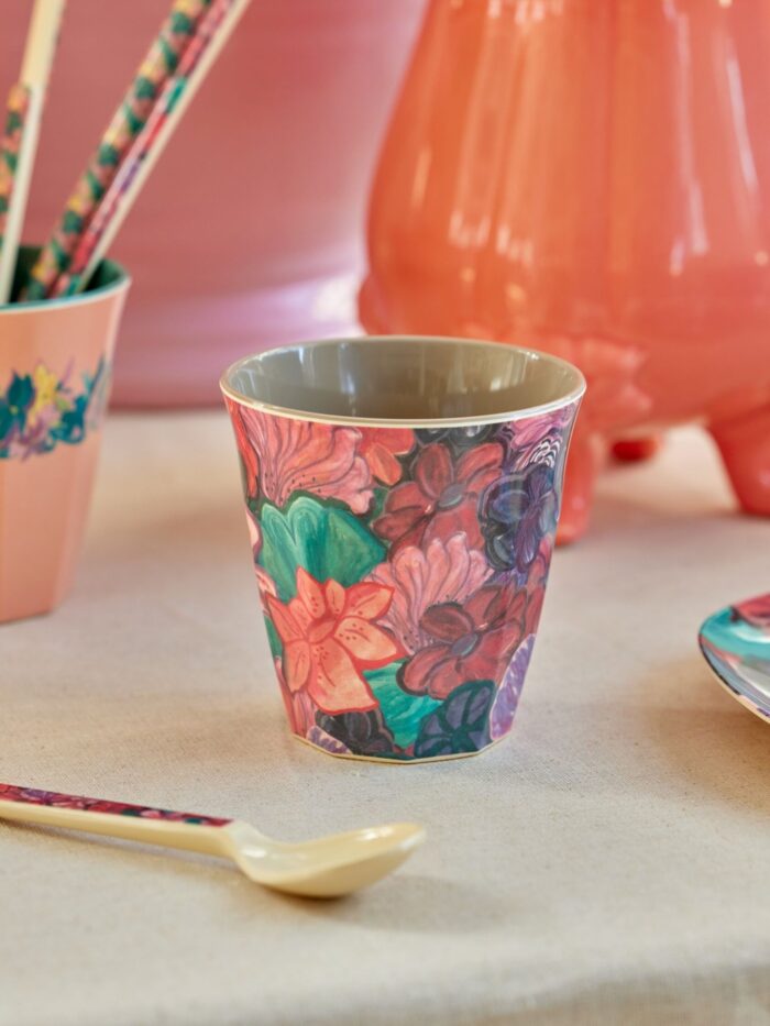 Rice melamine cup Forest Flower