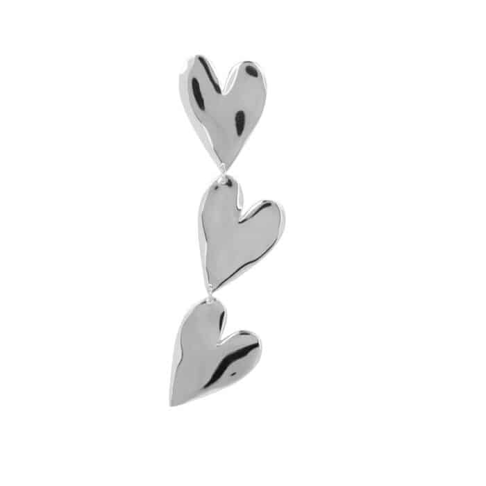 Three Double Heart Earring one piece Betty Bogaers