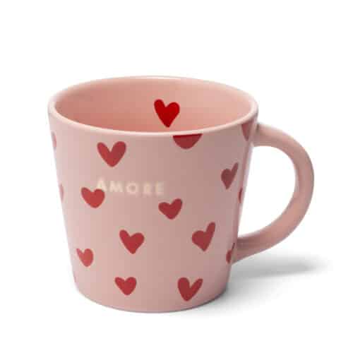 Cappuccinokop hearts Amore pink