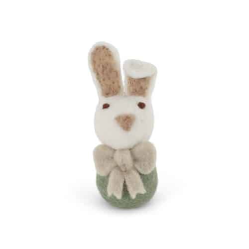 Hanger Vilt Bunny met strik groen