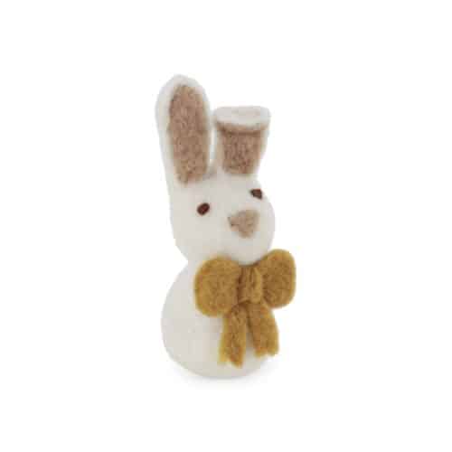 Hanger Vilt Bunny met strik wit