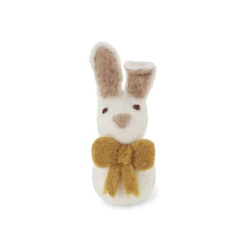 Hanger Vilt Bunny met strik wit