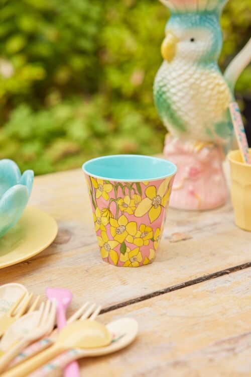 Rice melamine beker Daffodils