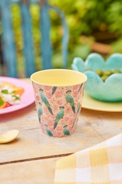 Rice melamine cup Exotic Birds