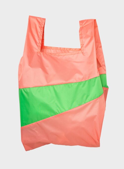 The New Shopping Bag Large Coral&Greenscreen